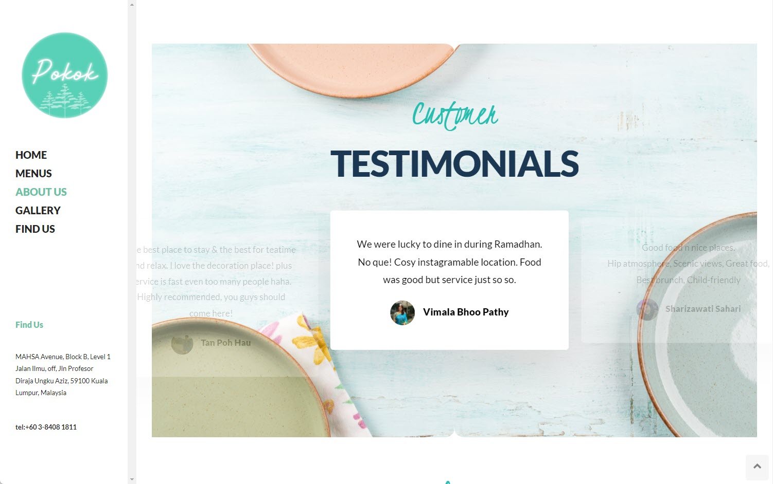Testimonials section